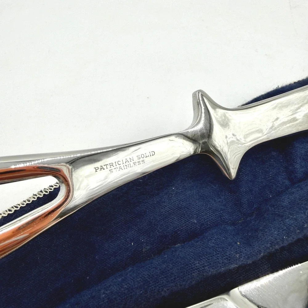 Patrician‎ Japan Stainless Steel Mid Century Modern Carving Knife and Fork Set